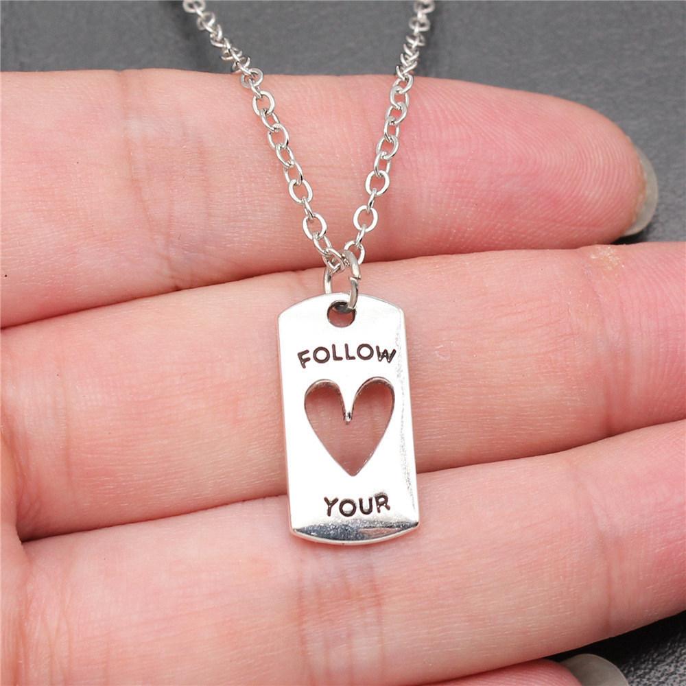 Necklace On The Neck 43cm Chain Peach Heart Nameplate Wedding Jewelry Findings QN057
