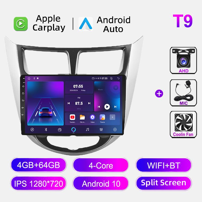 Android Car Radio For Hyundai Solaris Accent Verna 2010-2016 Multimedia Navigation GPS Video Player Head Unit Wireless Carplay