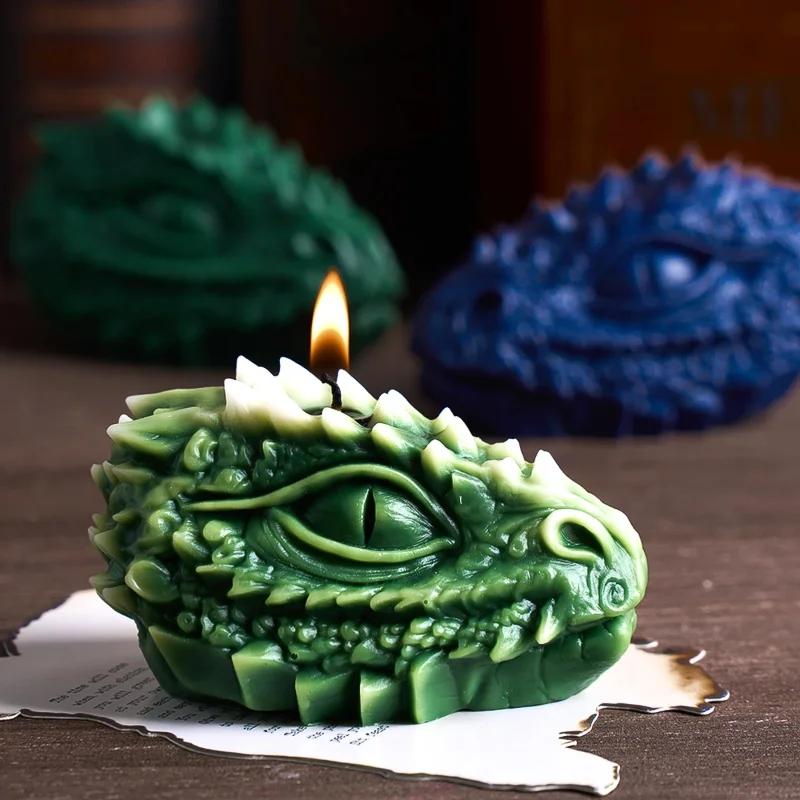 2026 Latest Models Dragon Eye Scented Candle Silicone Molds DIY Handmade 3D Dragon-Shaped Lombok Plaster Craft Mold Animal Mould