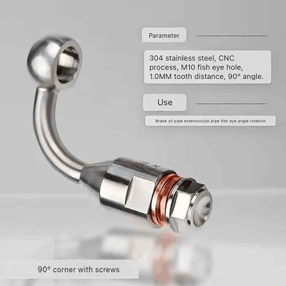 Motorcycle Brake Fluid Hose Extension Bracket Tubing CNC 304 Stainless Steel Universal M10 Brake Hose For RCS Spare Accessories