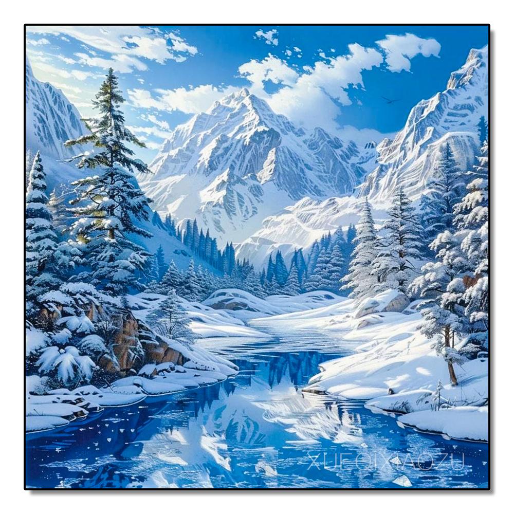 DIY Plná kulatá/čtvercová vrtačka Krajina Diamantová malba 5D Venkovská scenérie Domácí dekorace Umělecké řemeslo Kamínky Sada pro křížkovou výšivku