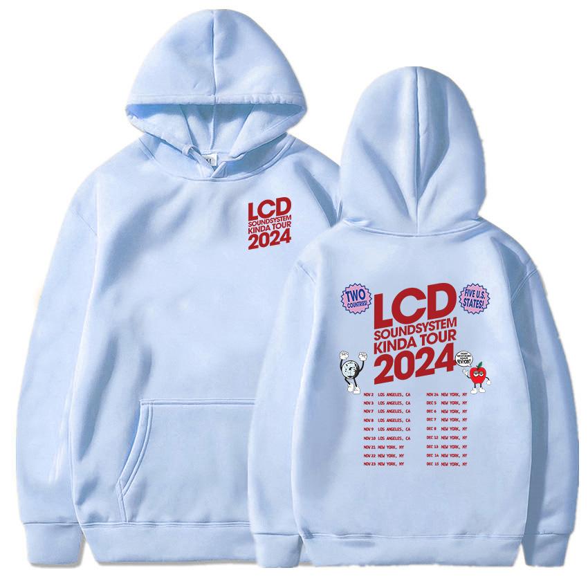 LCD Soundsystem Electronic Rock Band Hoodies 2024 Tour Graphic Printing Sweatshirts Women Clothing Gothic Heavy Mental Sudadera