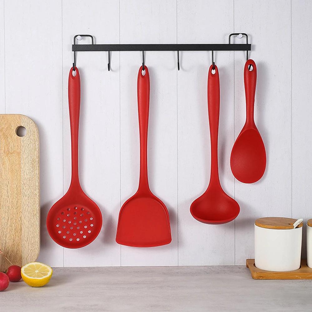 4Pcs Silicone Cooking Utensils Non-Stick Turner Spatula Spoon Colander Rice Scoop Heat Resistant Kitchen Utensils Set Cookware
