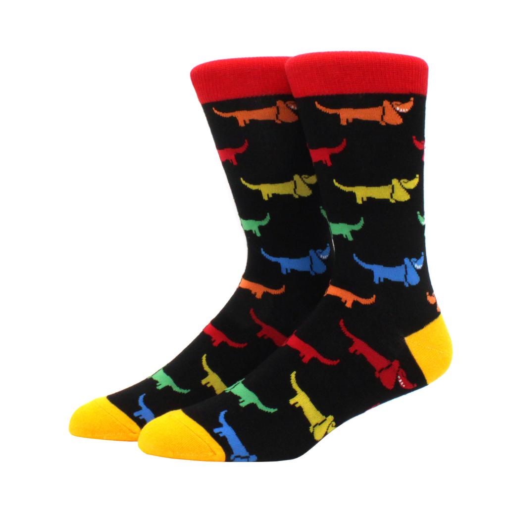 New Hiphop Cotton Men Socks Harajuku Happy Funny Animal Flamingo Penguin Chili Dress Socks for Male Wedding Christmas Gift