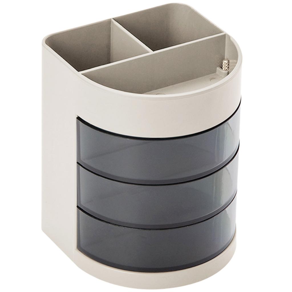 Multifunctional Pencil Holder with 3 Rotatable Compartments Desktop Pen Organizers Storage Box Office Desk Organization