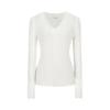 Solid Color Threaded Knitwear Women's V-neck Slim Long-sleeved Bottoming Shirt Top