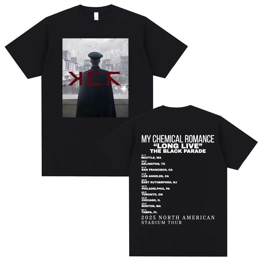 2025 Summer Punk Band Long Live My Chemical Romance Black Parade Tour Tshirt Gothic Emo Super Shortsleeved Cotton