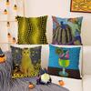 Yayoi Kusama Abstract Art Pumpkin Pillow Case Home Dorm Chair Back Short Plush Double-Sided Printing Nap Time Cushion Cover