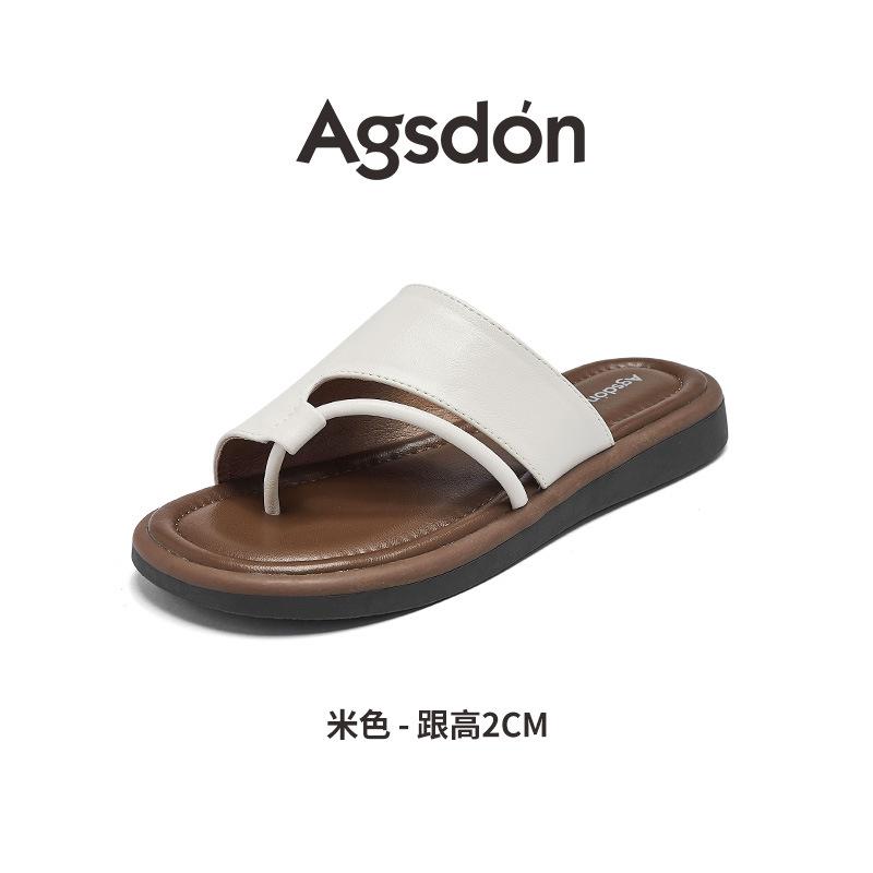Augustine platform slippers women's 2025 new summer wear toe beach sandals with skirt casual sandals