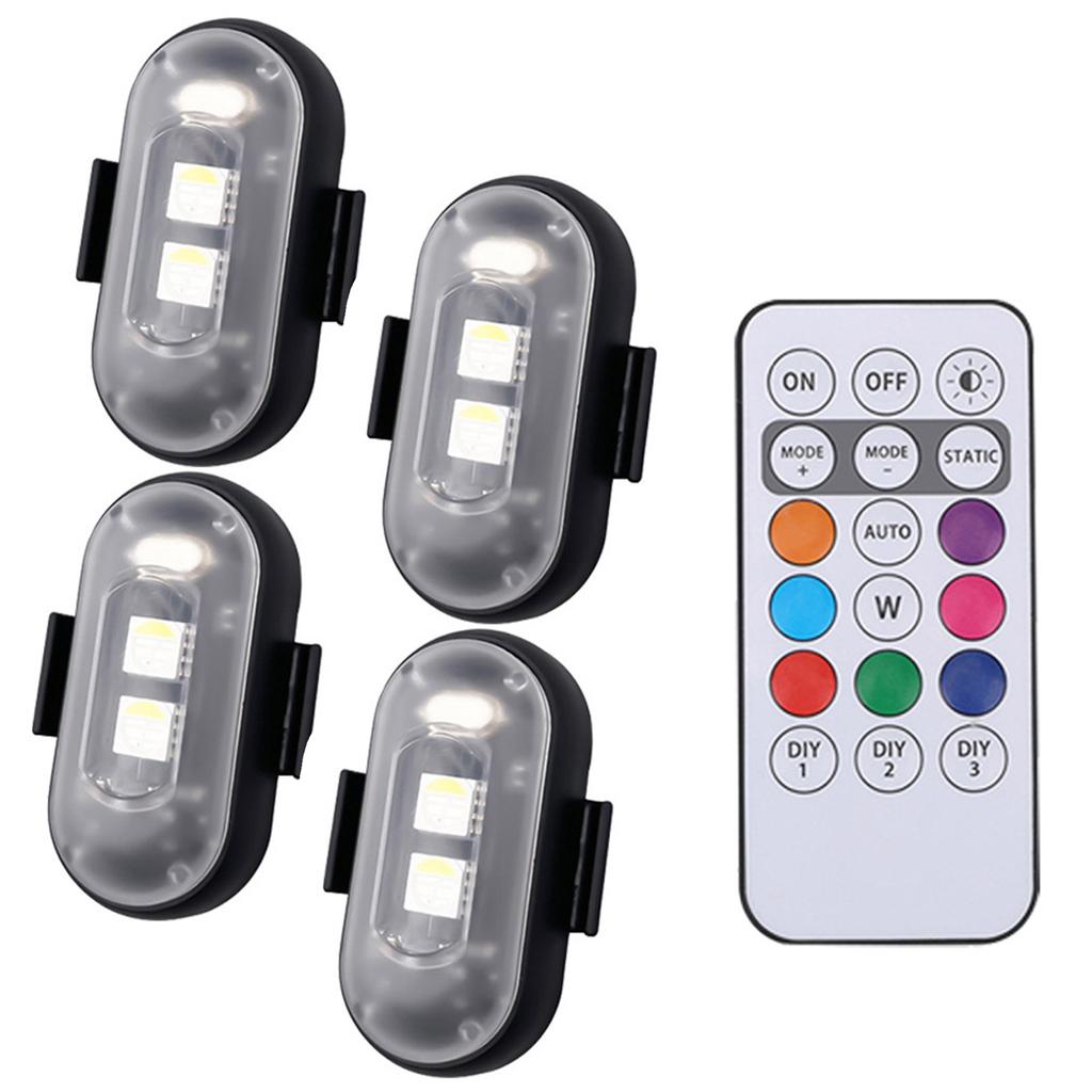 Universal LED Warning Light Multi-Color Strobe Light Motorcycle Safety Light Bicycle Flashing
