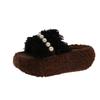Women Platform Plush Shoes Winter Fashion Height Increase Luxury Cotton Slippers Warm Comfort Non Slip Indoor One Word Slippers