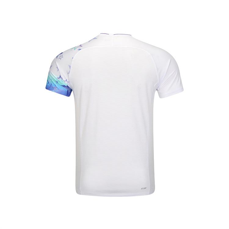 Li Ning Badminton Series Simple Quick-Dry Soft Breathable Competition Training Short Sleeve T-Shirt Unisex Tops White AAYV047-2