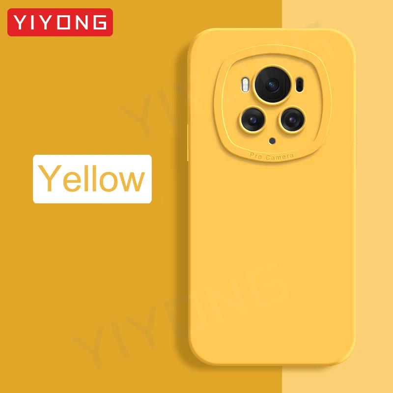 

Для чехла Magic6 Pro Мягкая жидкая силиконовая накладка Для Huawei Honor Magic 6 5 7 Pro Magic5 Magic7 Lite Чехлы для телефонов Magic 7 Lite жёлтый