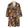 Women's Fashion Elegant Autmn And Winter Long Sleeve V,Neck Christmas Print Dress