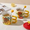 High-Value Wind Ceramic Cup With Lid Household Cute Couple Water Cup Gift Box Creative Souvenir