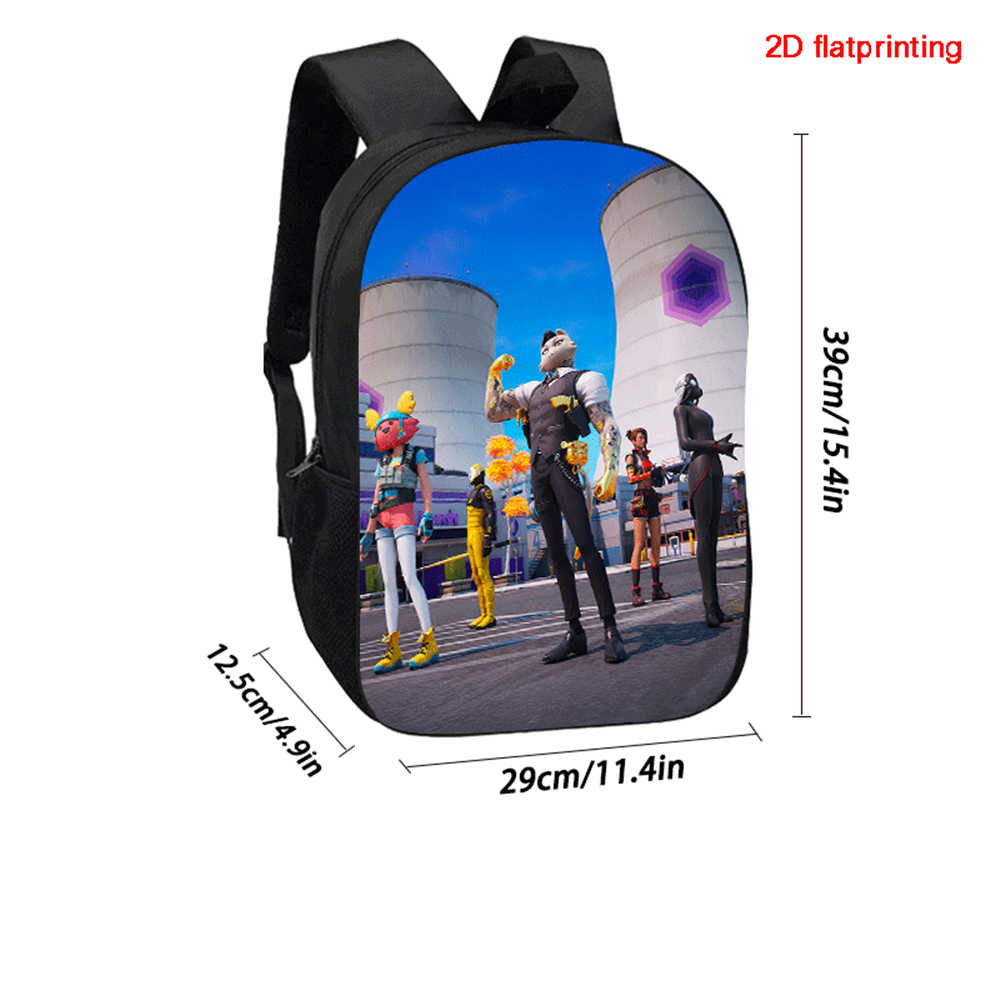 Lightweight Fortnite Cartoon 2Pcs Combo, Backpack and Pencil Case, Unisex Kids Aged 6-14 Portable School Kit