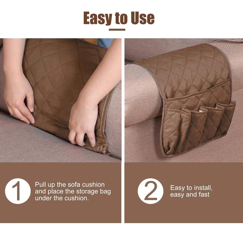 5-Pockets Non-Slip Couch Sofa Chair Armrest organizer Armchair Caddy For Smart Phone,Book,Magazines,Ipad,TV Remote Control Holder