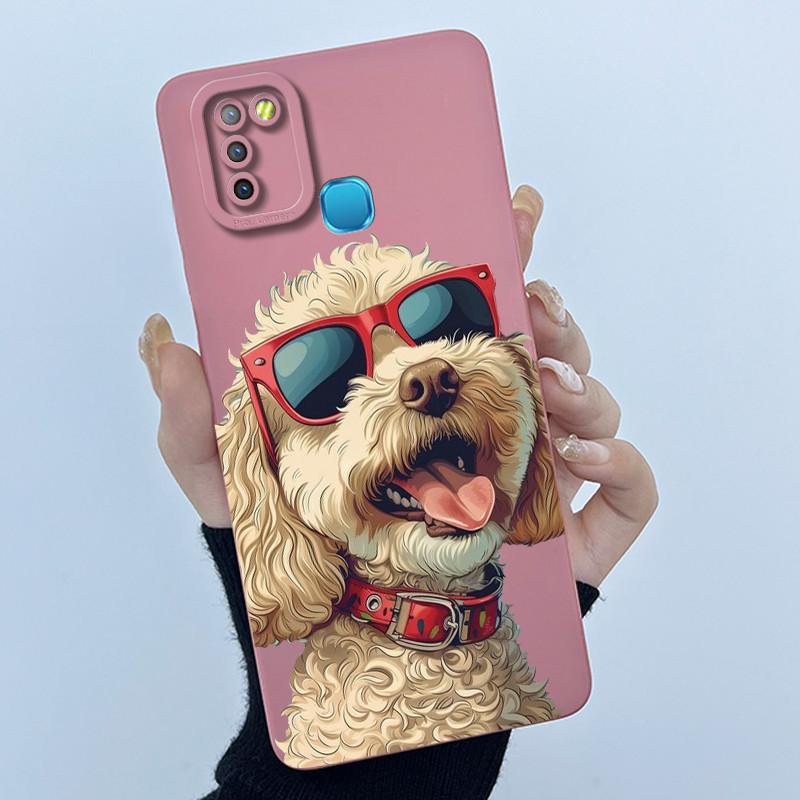 For Infinix Hot 10 Lite Smart 5 Hot 11 G37 10S 10T 10i Case Lovely Cartoon Cat Liquid Silicone Soft Shockproof Back Cover Capa