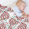 Christmas Tree Snack Cakes Throw Blanket for Babies Furry Stuffeds Bed Plaid Blankets