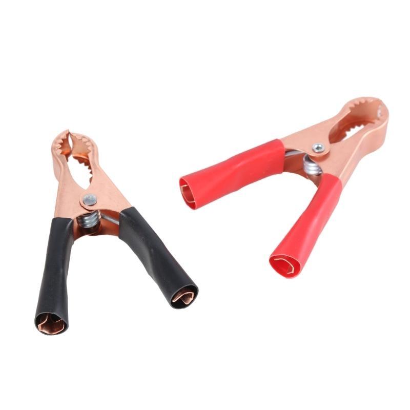 652F Pack Of 10 Brass Plates Crocodiles Clip Set 50A Battery Clamps with Teeth Insulated Handle Upgrades for Car Batteries