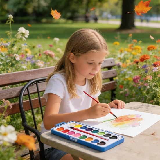 Valentine's Day Watercolor Paint Colors Heart-Shaped Paintbrush Washable Watercolor Paints with Set 16 Paints for Parties