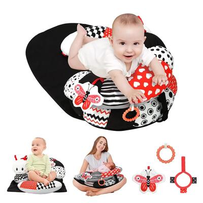 Baby Pillow Tummy Time Toy Lying Pillow High Contrast Baby Sensory Toy Double-Sided Pillows Training Gifts Birthday Head-up Mats