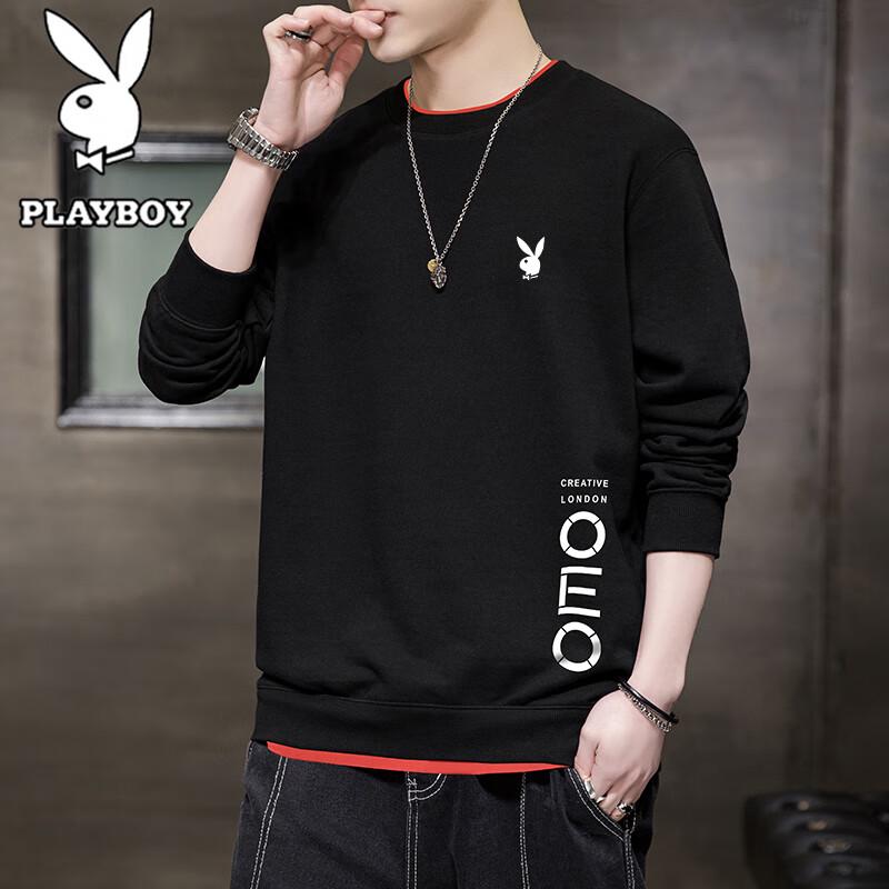 Playboy Men's Crew Neck Long Sleeve T-Shirt