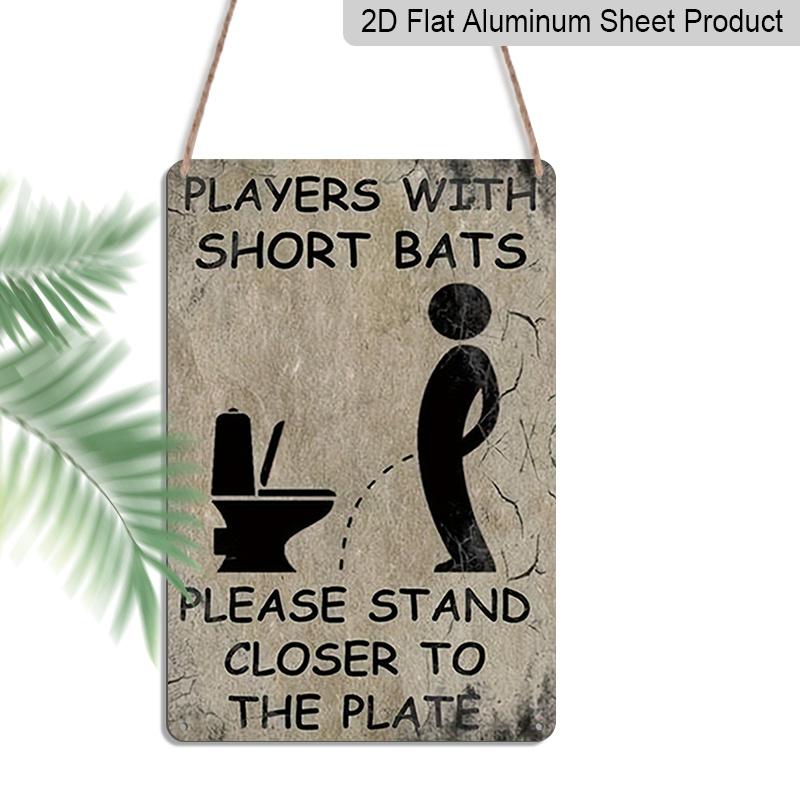 

2D Flat, 1pc Players with Short Bats Please Stand Closer Aluminium Metal Wall Decor Sign - 8 x12 Funny Bathroom Restroom Decor, Golf Themed Toilet 20*30cm