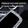 Bling Rhinestone Car Rear View Mirror With Crystal Diamonds Bling Rhinestones Cars Rear View Mirrors For Women,Car Interior Trim. (Sliver)