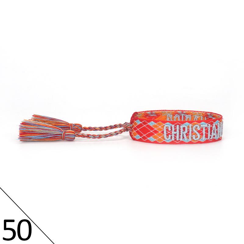 Handmade Embroidered Friendship Bracelet with Tassels for Women