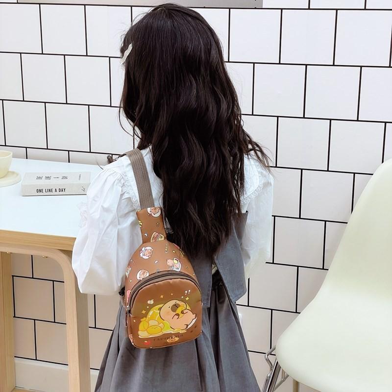 Capybara Kids Cartoon Pattern Single Shoulder Crossbody Chest Bag Fashion Gift