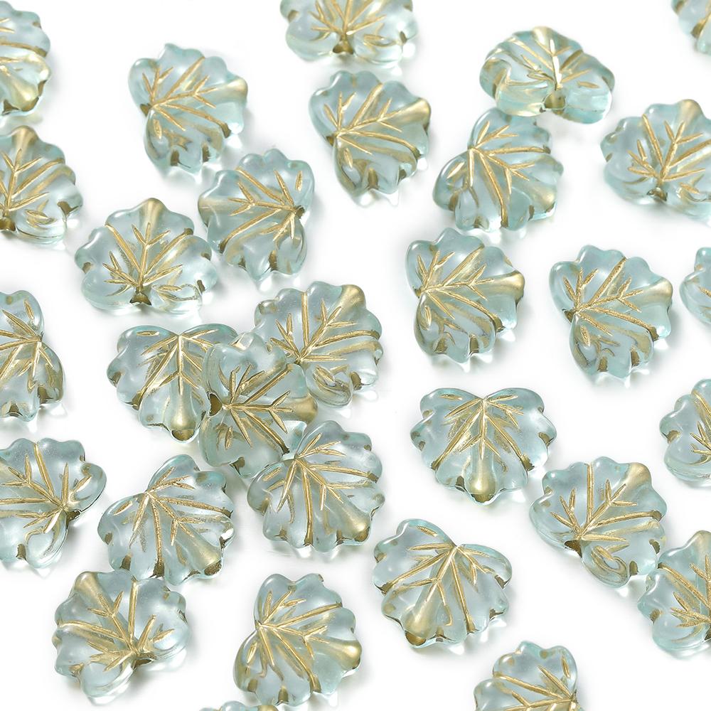 

50pcs/Lot Acrylic Leaves Beads Spacer Charms Bead for DIY Bracelet Necklace Keychain Jewelry Making Accessories Supplies