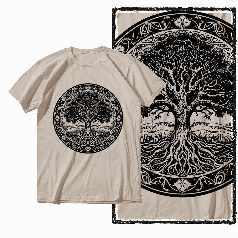 

Coolmind MAX yggdrasil printed Exclusive graphic men T shirt 100% cotton big size streetwear men tshirt cool t-shirt tee shirts M