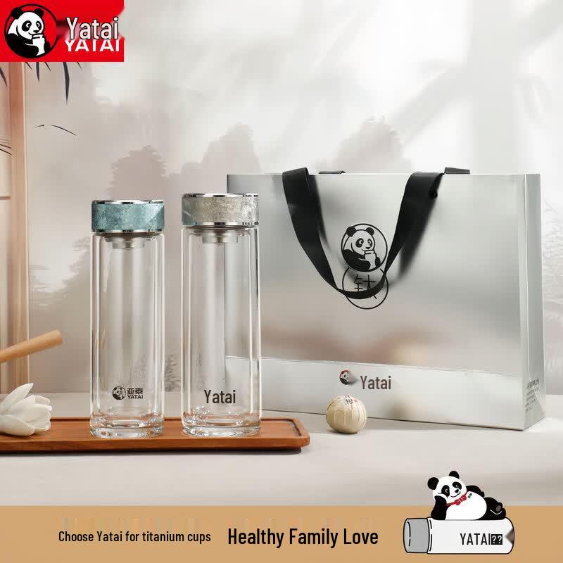 YATAI Double-Layer Glass Tea Infuser Bottle 380ml
