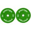Set of 2 Rubber Weight Plates of 10kg with 2"/5 Cm Hole for Dumbbells and Barbells, Green