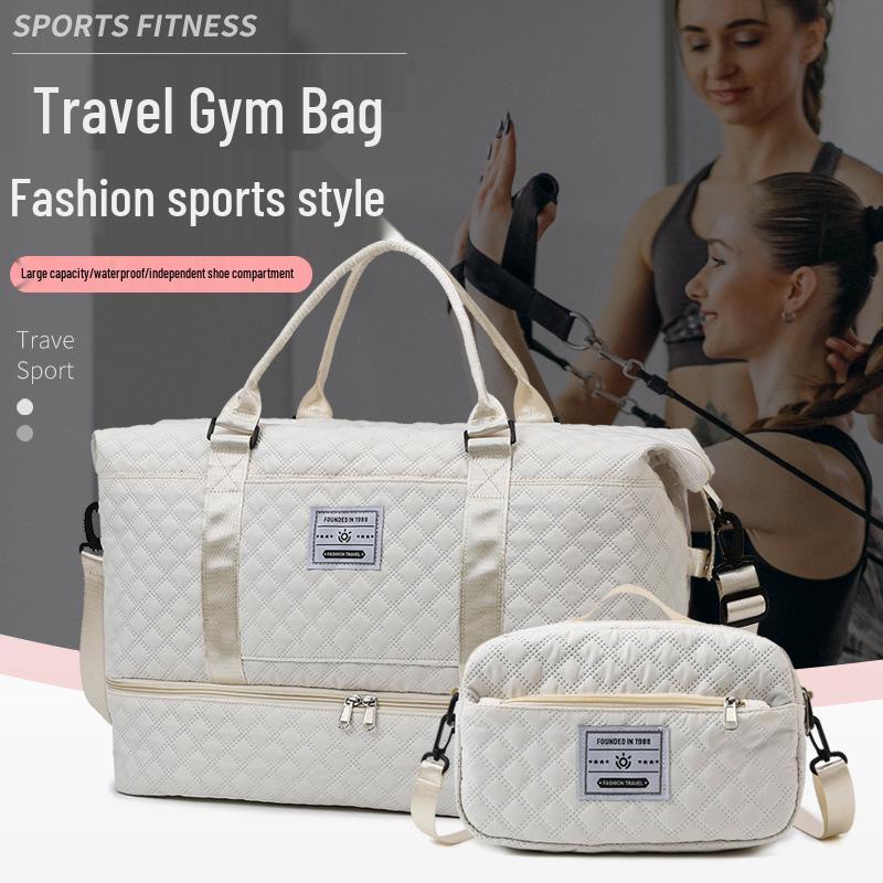 Korean Style Large Capacity Quilted Gym Bag - Yoga, Travel, Crossbody & Mother-Child Handbag