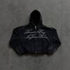 Hanorac Unisex BeatStreet Y2K Gotic Casual Chic Modă Croială Largă Imprimeu cu Litere Cardigan Bază Hanorac Rock Punk Hip Hop Streetwear Retro