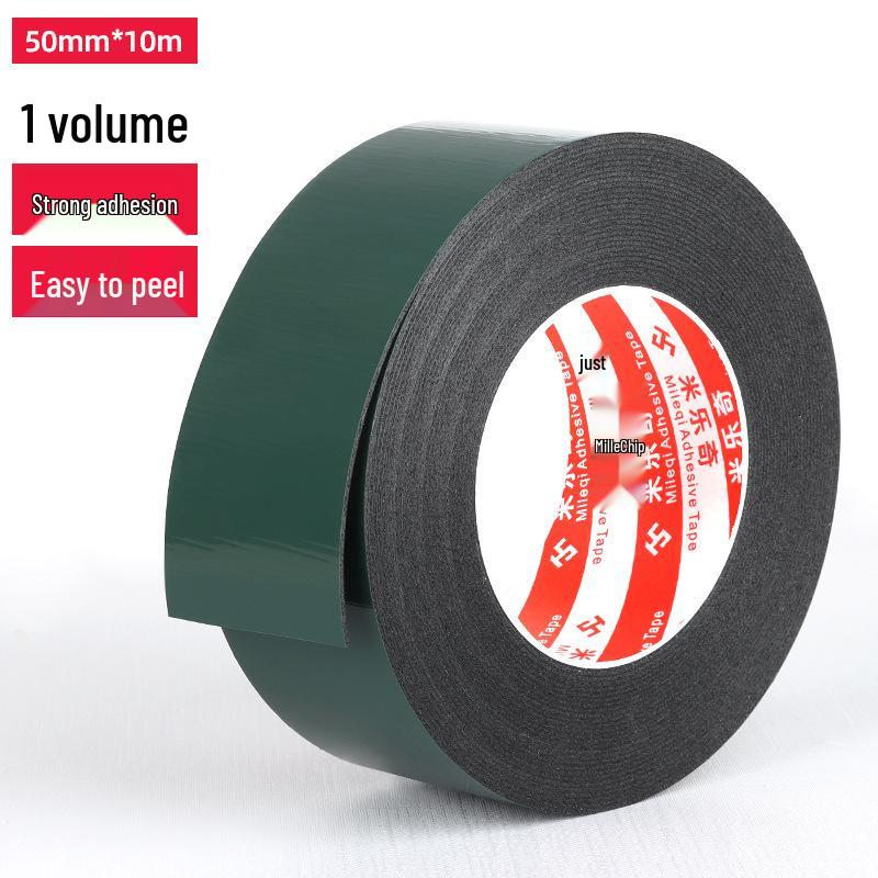 Green Film Double-Sided Tape: High-Temp Resistant, Strong Adhesive, Black Foam for Electrical & Hardware Repair.