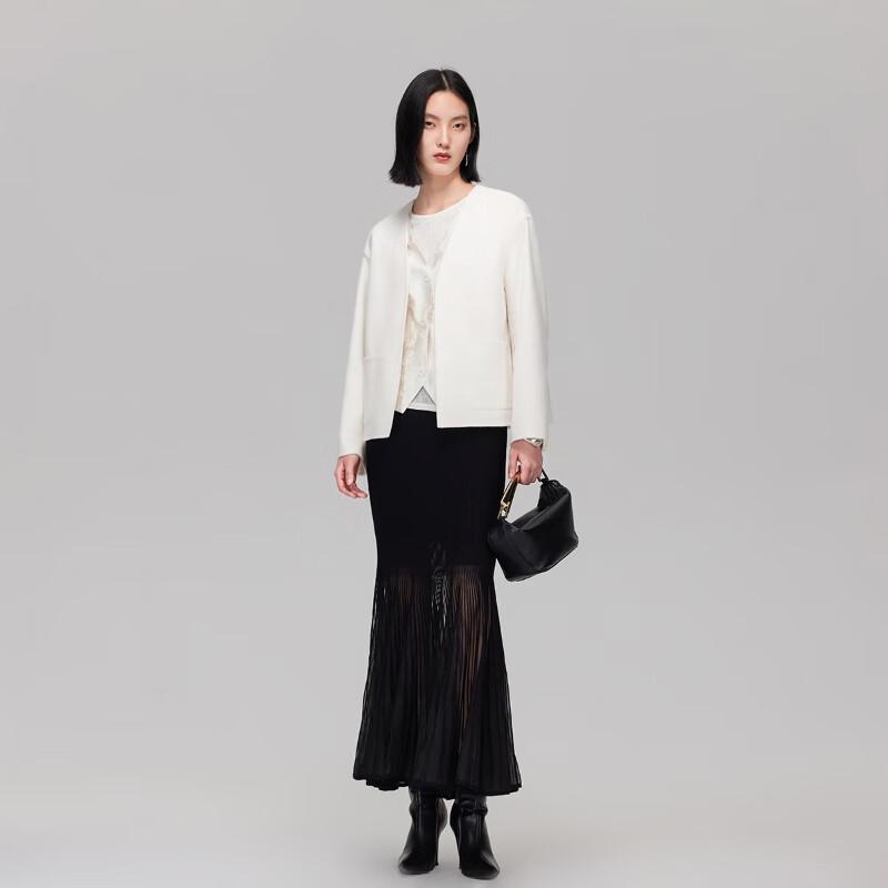 VEROMODA Women's Faux Two-Piece Drop-Shoulder Wool Blend Coat