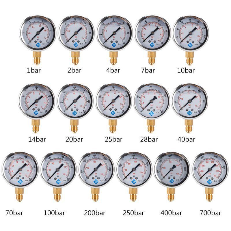 GLYCERINE FILLED PRESSURE VACUUM COMPOUND GAUGES 68mm DIAL VAC to 10000 PSI BTM Dropshipping