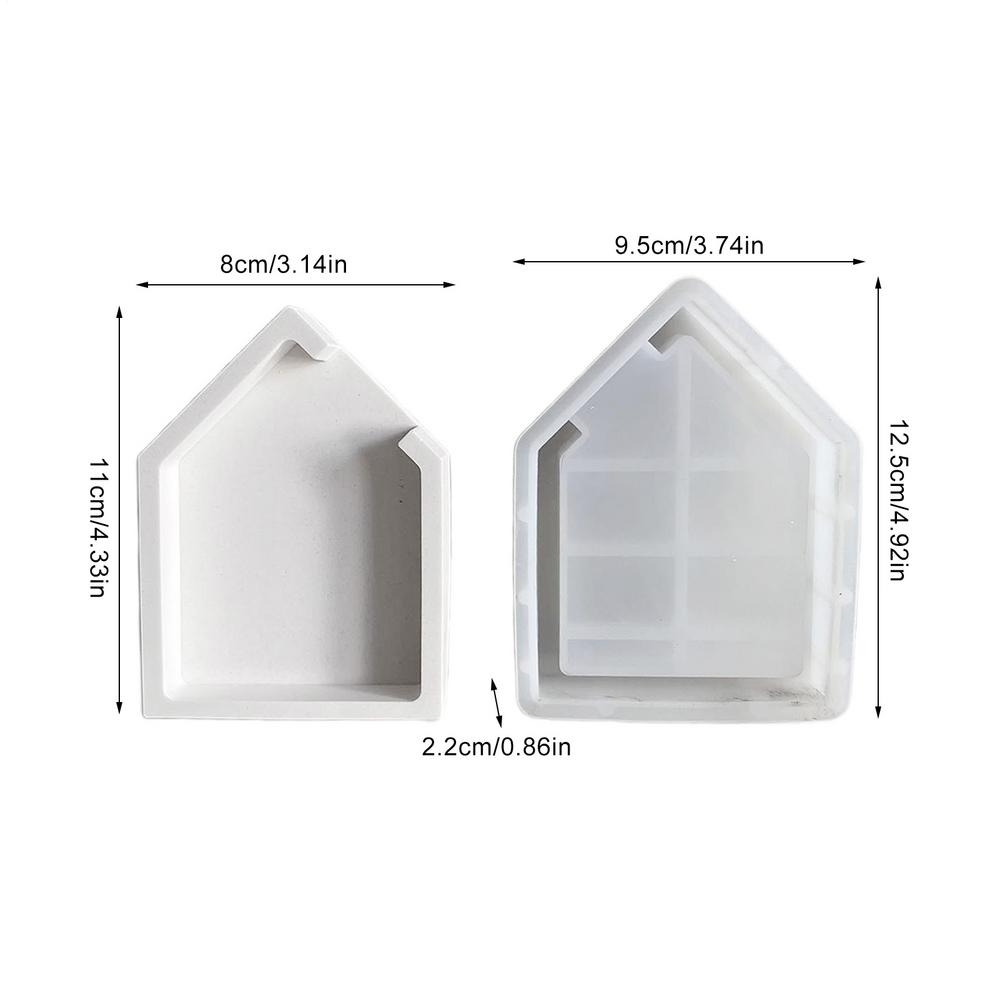 House Shaped Hollow Silicone Mold House Shape Epoxy Resin Casting Craft Mold Seaside Home Mould For Wedding Valentine Decoration