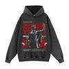 Vintage Washed Oversized Streetwear Hoodie Unisex Loose Fit Cotton Graphic Sweatshirt Men Women