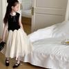 Girls' 2025 Summer Sleeveless Patchwork Mesh Princess Dress for Tweens