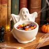 Functional Autumn Home Decor 3D Printed Ghost Candy Bowl for Halloween Party Decorations, Multi-functional Desktop Storage Organizer Trinkets