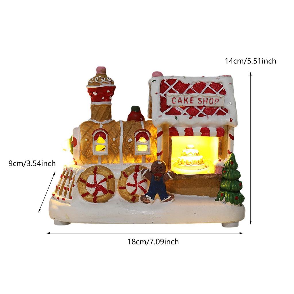 Lighted up Christmas Village House Home Livingroom LED Light Snow Village