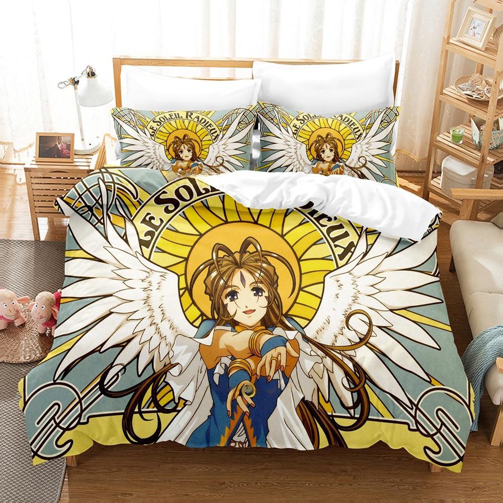 3D Print Anime Oh My Goddess Bedding Set Single Twin Full Queen King Size Bed Set Adult Kid Bedroom Duvetcover Sets Home Textile