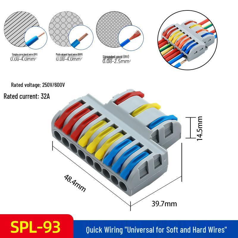 Quick Connector SPL-42/62, 2 In 2 Out Wire Terminal for Downlight and Household Solid
