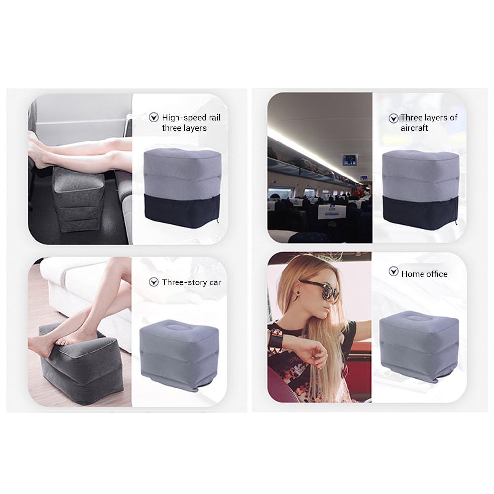 Inflatable Foot Rest Pillow Travel Foot Rest Kids Travel Pillow for Car Train Home Office