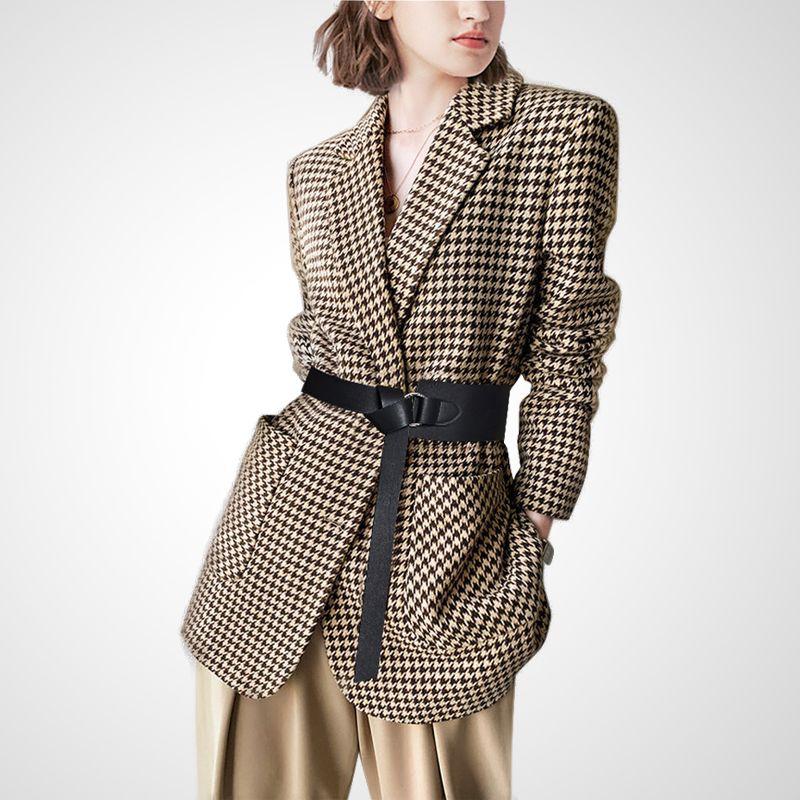 

Стильный нишевый повседневный пиджак в гусиную лапку Lattice S