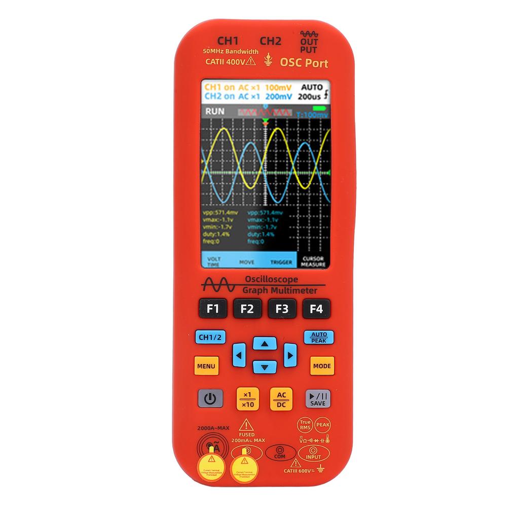 3 In 1 Oscilloscope Multimeter Signal Generator 2 Channels 50MHz Bandwidth 250MSa/s Sampling Rate Handheld Oscilloscope